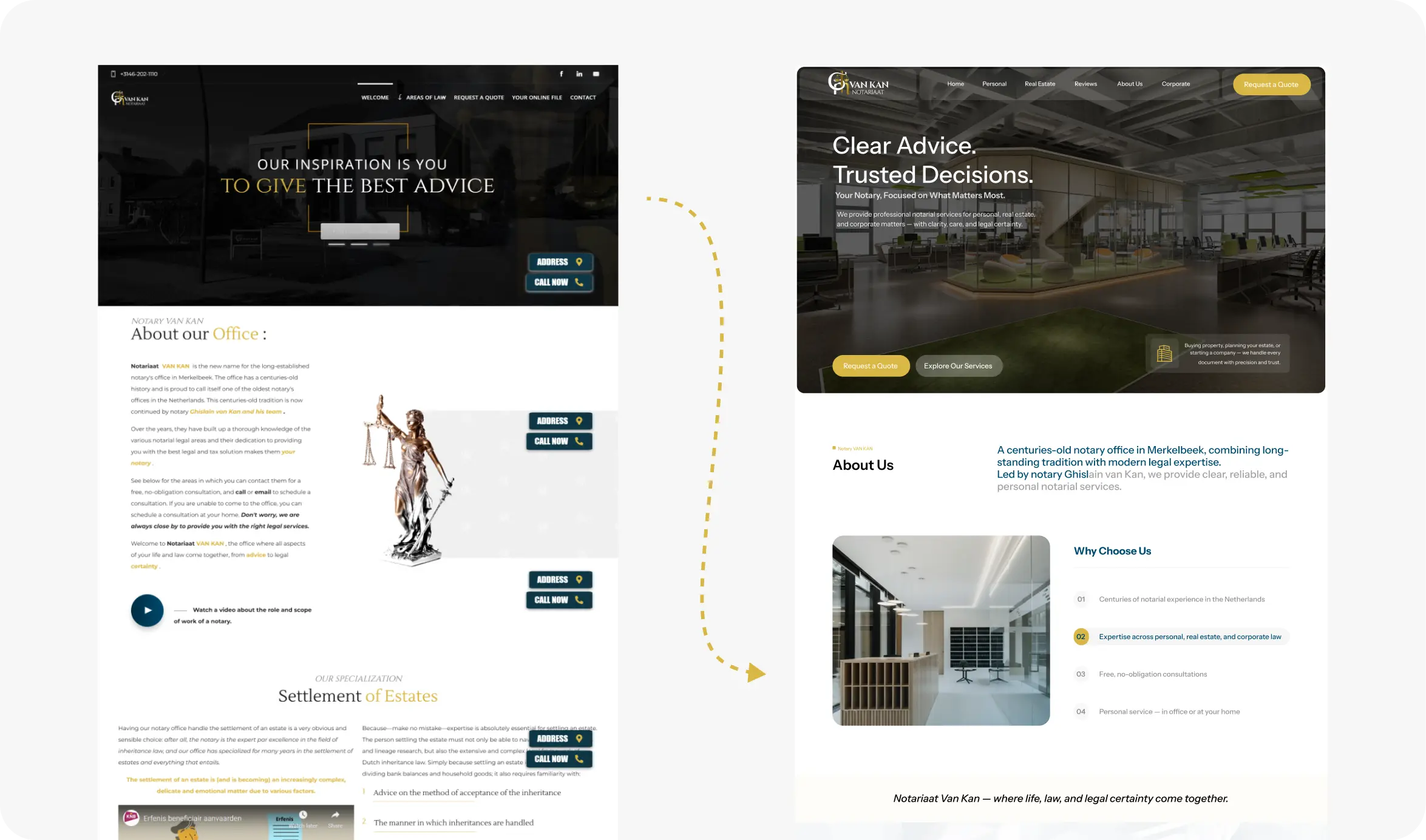 cluttered vs clean clean and modern websites 