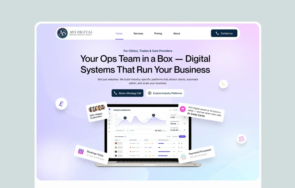 Small business website design service